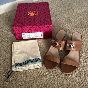Tory Burch Leather Wedges
